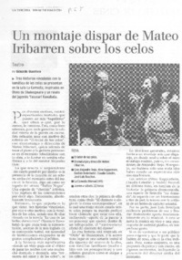 Un montaje dispar de Mateo Iribarren sobre los celos