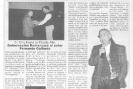 Gobernación homenajeó al actor Fernando Gallardo