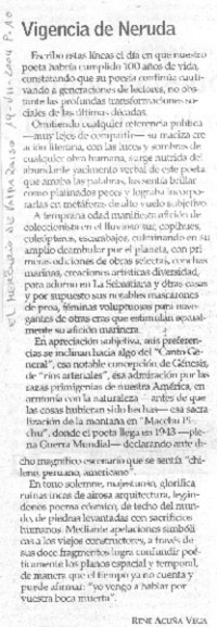 Vigencia de Neruda