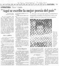 "Aquí se escribe la mejor poesía del país" [entrevista]