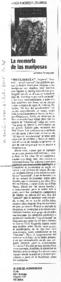 La memoria de las mariposas