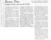 Oreste Plath, devoto de Chile