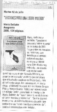 Lecciones para una liebre muerta