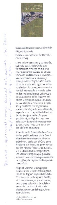 Santiago región capital de Chile