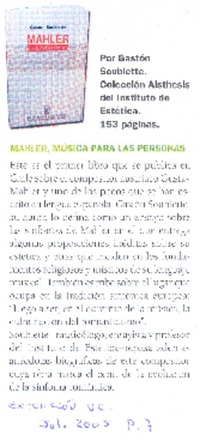 Mahler, música para las personas