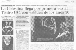 La Celestina llega por primera vez al teatro UC, con estética de los años 30