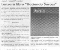 Lanzará libro "Haciendo surcos"