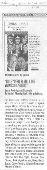 Chile y Perú, el siglo que vivimos en peligro