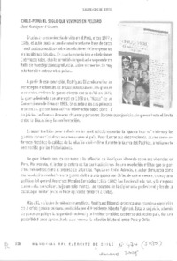 Chile-Perú : el siglo que vivimos en peligro José Rodríguez Elizondo
