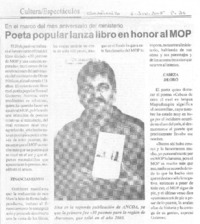Poeta popular lanza libro en honor al MOP