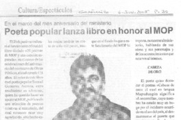 Poeta popular lanza libro en honor al MOP
