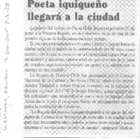 Poeta oquiqueño llegará a la ciudad