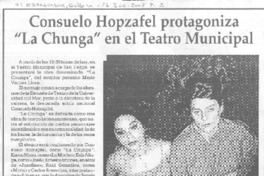 Consuelo Holzapfel protagoniza "La Chunga" en el Teatro Municipal