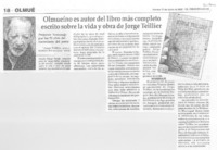 Olmueíno es autor del libro más completo escrito sobre la vida y obra de Jorge Teillier