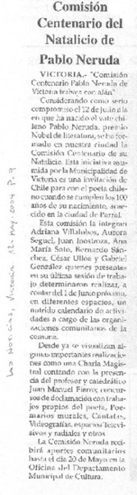 Comisión Centenario del Natalicio de Pablo Neruda