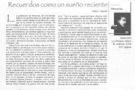 Recuerdos como un sueño reciente