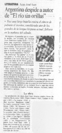 Argentina despide a autor de "El río sin orillas"