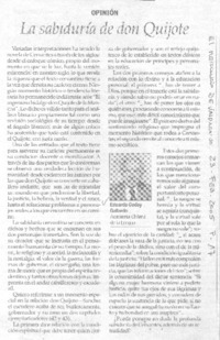 La sabiduría de don Quijote