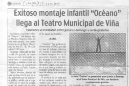 Exitoso montaje infantil "Oceano" llega al Teatro Municipal de Viña