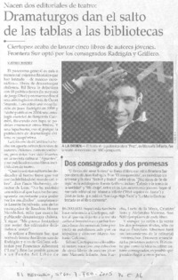 Nacen dos editoriales de teatro : dramaturgos dan el salto de las tablas a las bibliotecas