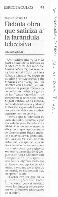 DEbuta obra que satiriza a la farándula televisiva