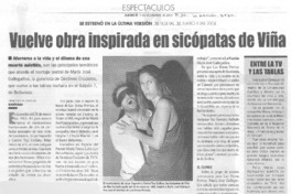 Vuelve obra inspirada en sicópatas de Viña