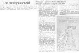 Una antología esencial : "Horizontes y sueños" de Matías Rafide Batarce : Ediciones Ala Antigua, Santiago de Chile, 2005