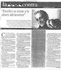 "Escribir es mirar a la altura del hombre" [entrevista]