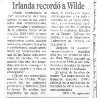 Irlanda recordó a Wilde