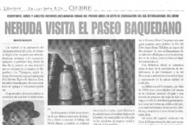 Neruda visita el Paseo Baquedano