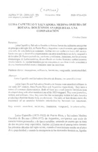 Luisa Capetillo y Salvadora Medina Onrubia de Botana : dos íconos anarquistas : una comparación
