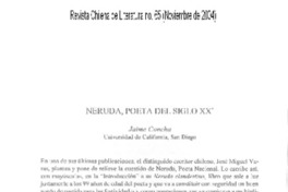 Neruda, poeta del siglo 20