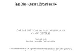 Cartas poéticas de Pablo Neruda en Canto General