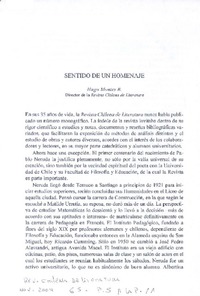 Sentido de un homenaje