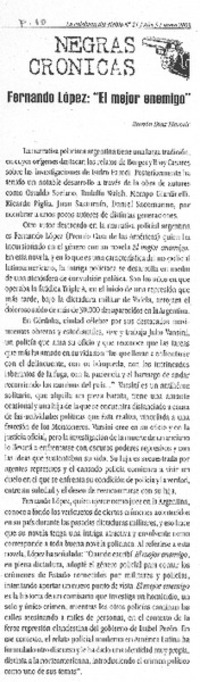 Fernando López: "El mejor enemigo"