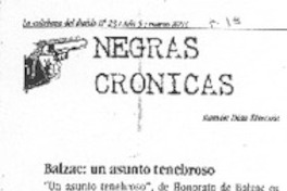 Balzac: un asunto tenebroso