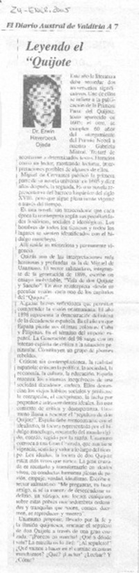 Leyendo el "Quijote"