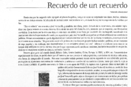 Recuerdos de un recuerdo