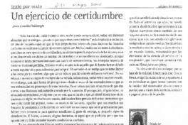 Un ejercicio de centidumbre