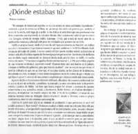 ¿Dónde estabas tú?