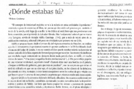 ¿Dónde estabas tú?