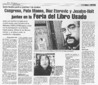 Congreso, Pato Manns, díaz Eterovic y Jocelyn-Holt juntoas en la Feria del libro usado
