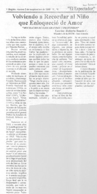 volviendo a recordar al niño que enloqueció de amor