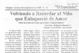 volviendo a recordar al niño que enloqueció de amor