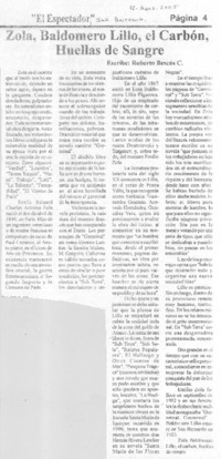 Zola, Baldomero Lillo, el carbón, huellas de sangre