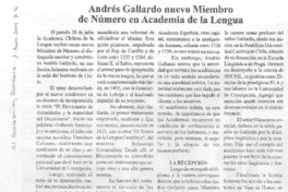 Andrés Gallardo nuevo miembro de número en Academia de la Lengua