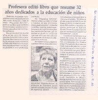 Profesora editó libro que resume 32 años dedicados a la educación de niños