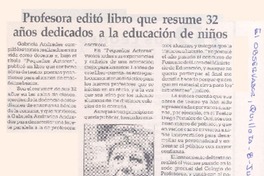 Profesora editó libro que resume 32 años dedicados a la educación de niños