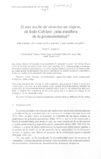 Si una noche de invierno un viajero, de Italo Calvino: ¿una metáfora de la posmodernidad?