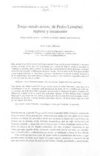 Tengo miedo torero, de Pedro Lemebel: ruptura y testimonio